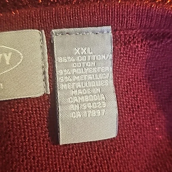 Old Navy Dark Red Sparkle V-neck Tank Top - Picture 5 of 6